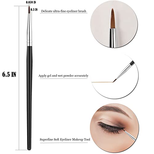 Eyeliner Brushes Set, JASSINS Fine Angled Eyeliner Brushes, Precision Gel Eye Liner Ultra Fine Bent Makeup Brush, 3PCS - Image 2