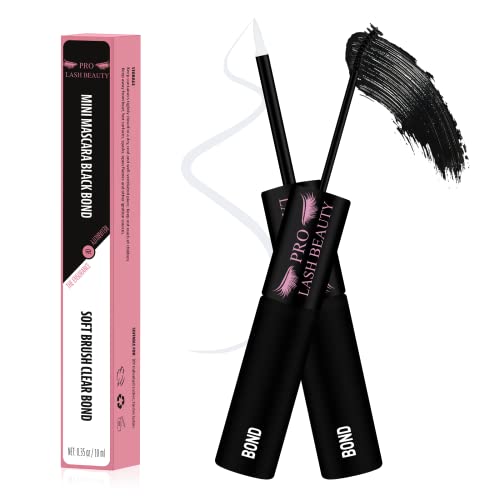 PRO Upgraded Lash Bond Cluster Lash Bond 2 in 1 for Lash Clusters DIY Eyelash Extension Glue Long Lasting (10ml, Black & Clear)