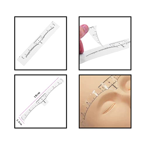 Disposable Eyebrow Ruler Sticker 50 Pcs Adhesive Microblading Measuring Eyebrow Guide - Image 2