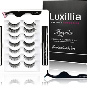 Luxillia Magnetic Lashes with Eyeliner, 8D and 3D Look, Reusable Fake Eye Lash, No Glue, Waterproof Liner