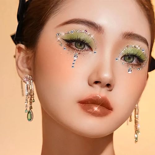 8 Sheets of Eye Body Face Gems Stickers - Adhesive Rhinestone Pearl Makeup Gems - Crystal Diamond Glitter Stick - Image 7