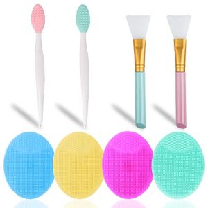 Beauty Tool Brush Set, Silicone Face Scrubbers, Lip Exfoliating Brushes, Portable and Durable