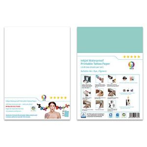 MR.R A4 Inkjet Water Transfer Paper 5 Sets with A+B, Temporary Tattoo, Nail Sticker