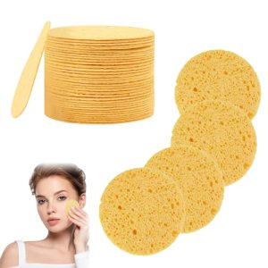 Facial Sponges, Compressed, Reusable, Turmeric Kojic Acid Pads, Facial Cleansing, Exfoliating Masks