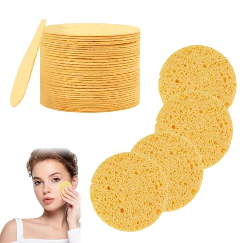 Facial Sponges, Compressed, Reusable, Turmeric Kojic Acid Pads, Facial Cleansing, Exfoliating Masks