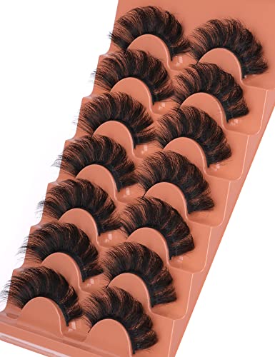 Fluffy Mink Eyelashes 8D 20mm C Curl Pack 10 Pairs Wispy Full Reusable - Image 8