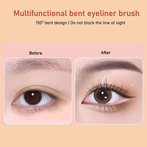 5pcs Angled Eyeliner Brush, Thin Ultra Fine Bent Precise Define Brush, Ergonomic Handle - Image 3
