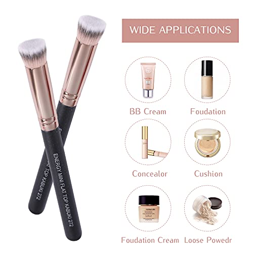 ENERGY Mini Flat Top Kabuki Foundation Brush - Under Eye Concealer Brush with Vegan Bristles - Image 3