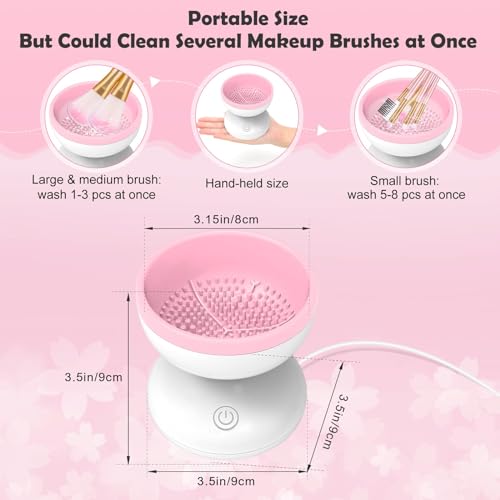 Electric Makeup Brush Cleaner Machine, Fits All Size Brushes, Automatic Spinner Machine, Beauty Blender Cleaner VELPEN - Image 2