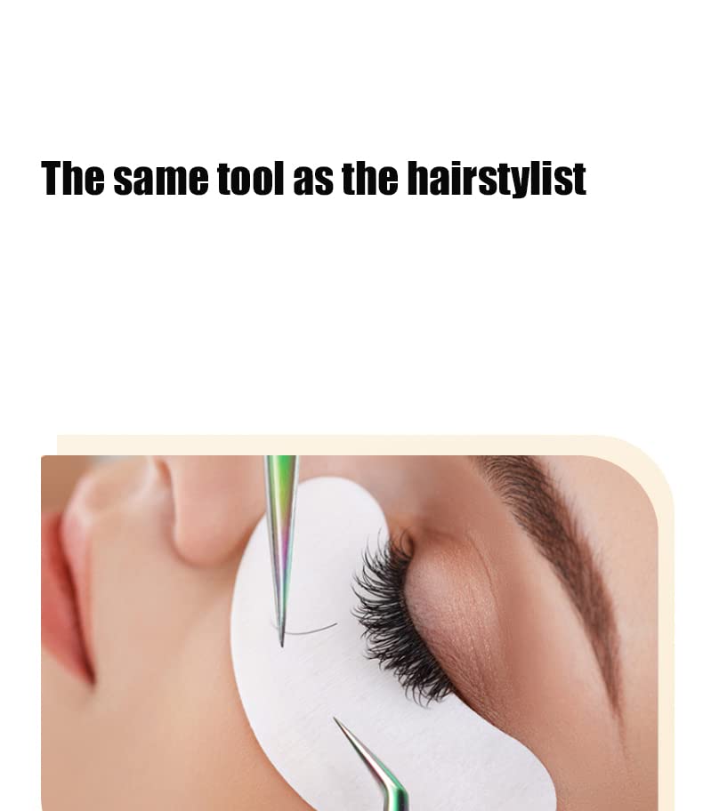 Taicols Lash Tweezers Set, 3Pcs Stainless Steel Eyelash Extension Tweezers, Color Titanium - Image 3