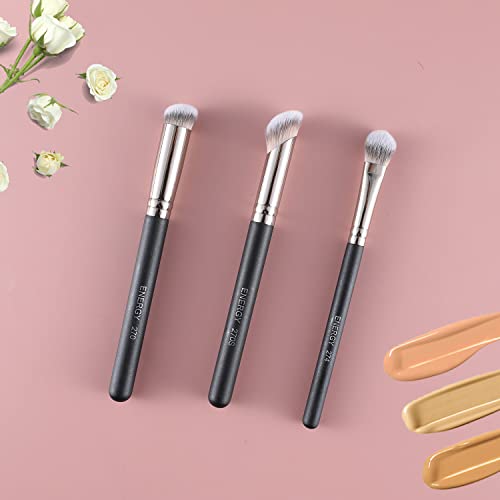 ENERGY Angled Flat Concealer Brush for Under Eye, Nose Contour, Liquid Foundation, Press Powder Palette - Image 21