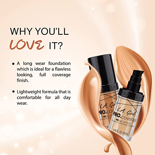 Pro Coverage Liquid Foundation, White, 0.95 Fl Oz, Long-Wearing, Full Coverage - Image 2