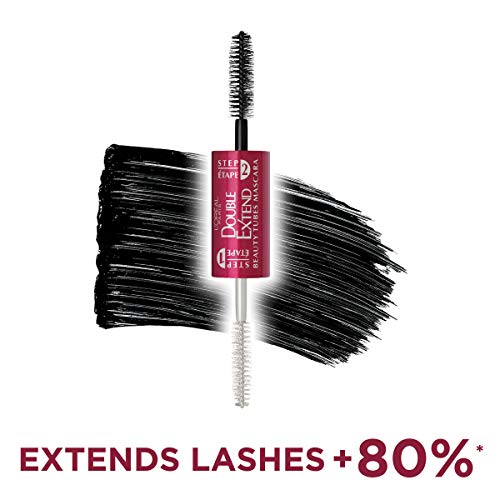 L’Oréal Paris Double Extend Beauty Tubes Eyelash Lengthening Mascara, Blackest Black, 5ml - Image 4
