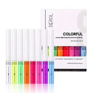 DAGEDA 8pcs Colored Liquid Eyeliner Set, Waterproof Neon UV, Glow In Dark