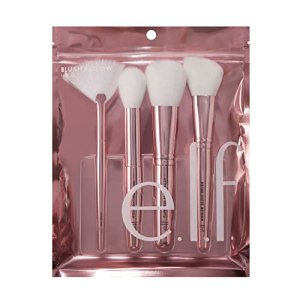 Blush & Glow Brush Kit, Synthetic Bristles, Rose Gold Color, Vegan