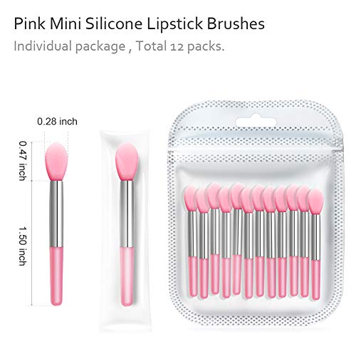 Silicone Lip Brush Eyebrow Lipstick Applicator Set 12pcs - Image 3