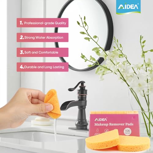AIDEA Compressed Facial Sponges 100Count, 100% Natural Cellulose - Image 3