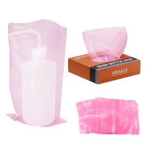 Tattoo Wash Bottle Bags 250pcs Disposable Sleeves Squeeze Cover Barrier Pink