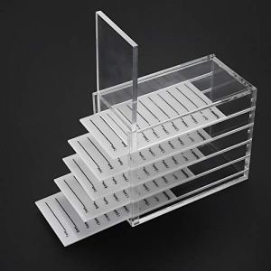 Eyelashes Storage Case Box Acrylic 5 Layers Eye Lashes Extension Organizer Tool Holders Sonew 4.7x3.9x2.5 Inch