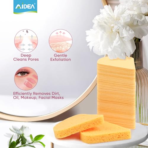 AIDEA Compressed Facial Sponges 100Count, 100% Natural Cellulose - Image 4