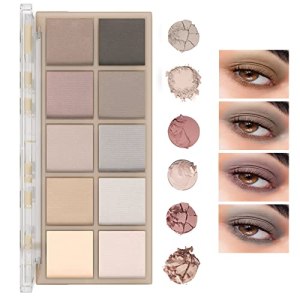10 Colors Eyeshadow Palette, Waterproof Matte Black Grey Eyeshadow, Blendable, Long Lasting, Women Girls LZYLLS 1.00 g