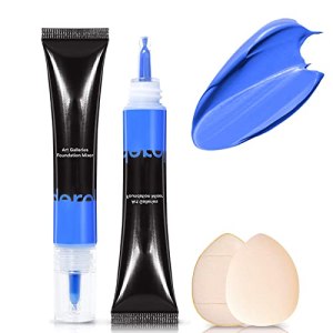 NewBang Blue Foundation Mixing Pigment, Color Corrector Blend with Foundations-Warm to Cold, Including Finger Puff