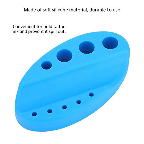Qkiss Tattoo Holder, Pigment Ink Cup Stand, Silicon Makeup Microblading Caps (Light Blue) - Image 4