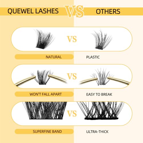 QUEWEL Lash Extension Kit, Clusters Bond & Seal, Applicator Tool, Glue Remover, Natural Look (FDD-H01-kit) - Image 67
