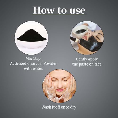 Activated Charcoal Powder by mi Nature | All Pure & Natural| Cruelty & chemical free| Made in India| 227g(8 oz) (0.5 lb) - Image 3