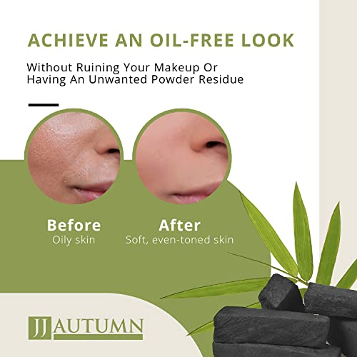 JJ Autumn 300 Counts Oil Blotting Sheets for Face, Natural Bamboo Charcoal, Oil Absorbing - Image 2