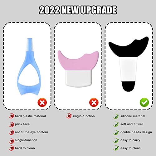 Eye Makeup Guard Tool, Silicone Eyelash Guide Shield Mascara Makeup Tool Reusable (Black) - Image 2