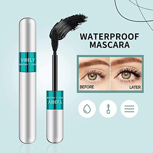 FalconX 3 Pack Vibely Mascara +1 Eyelash Curler 5X Longer Waterproof - Image 2