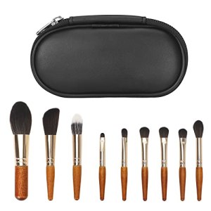 Unaone 9 Piece Makeup Brushes Set with PU Bag, Professional Travel Size, Blush, Eyeshadow