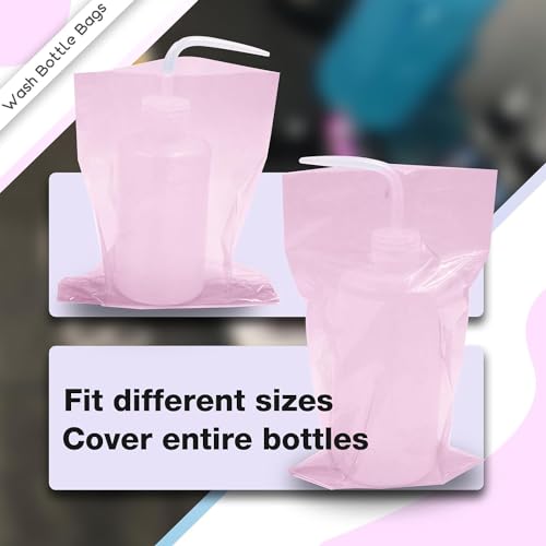 Tattoo Wash Bottle Bags 250pcs Disposable Sleeves Squeeze Cover Barrier Pink - Image 2