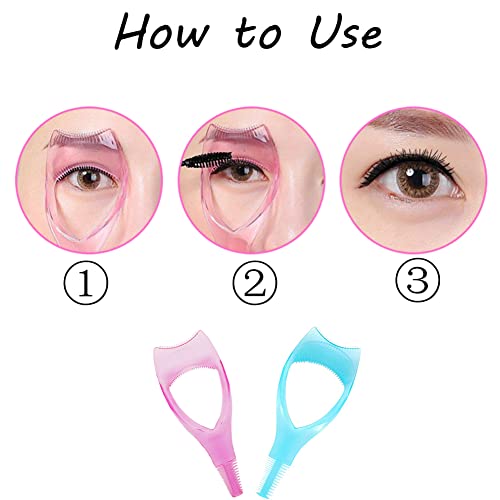 3PCS 3 in 1 Mascara Tool Plastic Makeup Eyelash Shield Applicator Guide with Eyelash Comb Brush Guard - Image 3