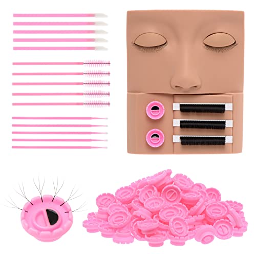 Lash Extension Mannequin Head Training Kit with 3D Realistic Eyelids