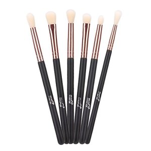 MSQ Eye Brushes Set 6pcs Eyeshadow Eyebrow Makeup Brushes for Women/Girls   Rose Gold, Skin-Touch Material