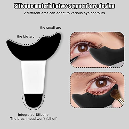 Eye Makeup Guard Tool, Silicone Eyelash Guide Shield Mascara Makeup Tool Reusable (Black) - Image 3