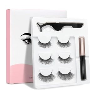 Magnetic Eyelashes, 3 Pairs Reusable, Natural Look False Eyelashes, Lightweight & Sweatproof, CHAVA