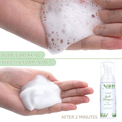 Eyelash Extension Cleanser 60ML Natural Lash Extension Shampoo Unscented Professional Eyelid Foaming Cleanser Paraben & Sulfate Free - Image 8
