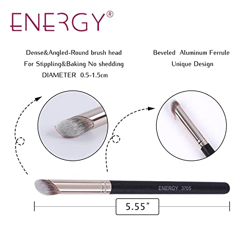 ENERGY Angled Flat Concealer Brush for Under Eye, Nose Contour, Liquid Foundation, Press Powder Palette - Image 9