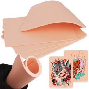CINRA 20Pcs Pink Tattoo Practice Skins 1mm 8x6" Double Sided Rubber Microblading Eyebrow