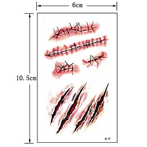 Halloween Waterproof Tattoos Stickers for Men and Women - 10 Sheets - Image 4