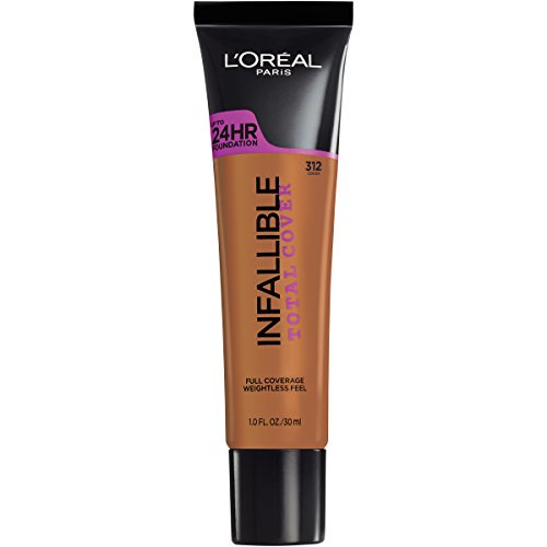 L’Oréal Paris Infallible Total Cover Foundation 312 Cocoa 1 Fl Oz Lightweight full coverage