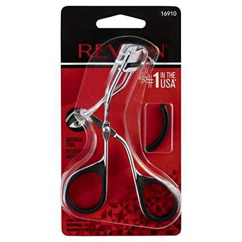 Revlon Eyelash Curler, For Natural Lash Look, Silver, Gently-Rounded Pad, Silicone Material