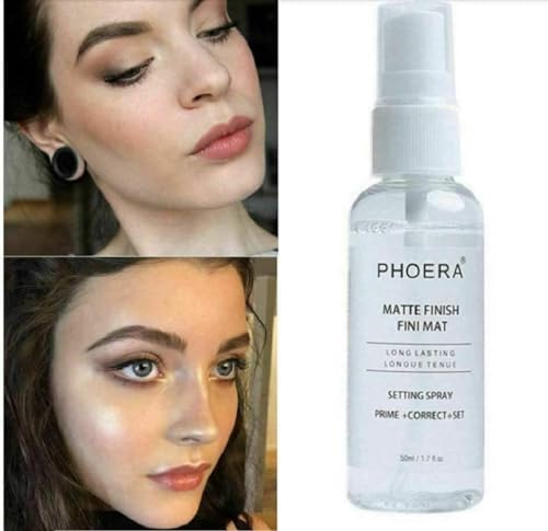Phoera Makeup Setting Spray Matte Finish 3-in-1 Primer Corrector Long Lasting16Hr Wear - Image 3