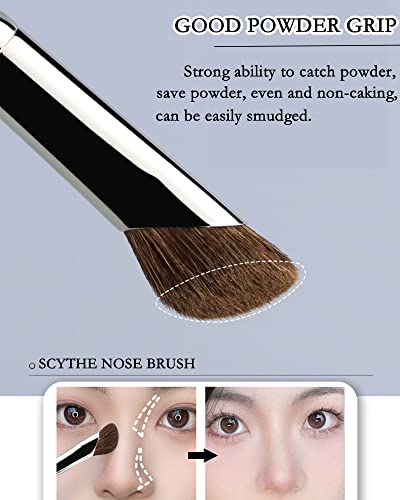 Champagne Facial Brushes, Blush Highlighting, Loose Powder, Fan Mask, Soft Applicator Tools - Image 19