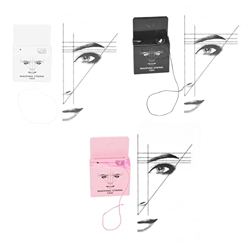 Microblading String Measure 32.8ft 3pcs Pre Inked Eyebrow Mapping Black White Pink Yosoo - Image 3