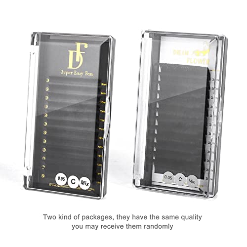 Easy Fan Volume Eyelash Extension (0.07 D, mix 8-15mm) Self Fanning Russian Mega, Black DF touchjoy 1 count - Image 2