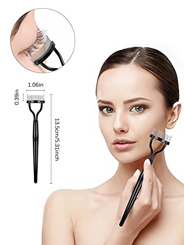 Eyelash Comb Lashes Curler, EBANKU 4Pcs Professional Eye Brow Spoolie Brush for Makeup Grooming (Black) - Image 12